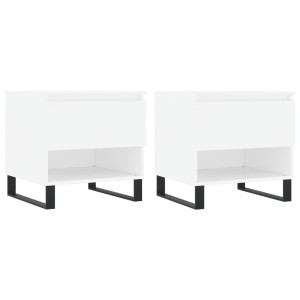 Mesas de centro 2 pcs 50x46x50 cm derivados de madeira branco H