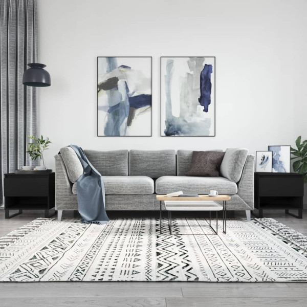 Mesas de centro 2 uds madera de ingeniería negro 50x46x50 cm D