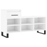 Mueble zapatero madera contrachapada blanco brillo 102x36x60 cm 2