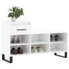 Mueble zapatero madera contrachapada blanco brillo 102x36x60 cm 3