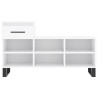 Mueble zapatero madera contrachapada blanco brillo 102x36x60 cm 5