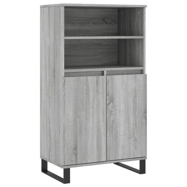 Aparador alto de madera contrachapada gris Sonoma 60x36x110 cm M 2