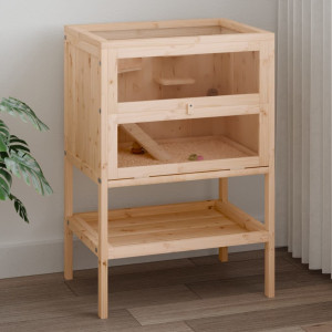 Jaula para hámster madera maciza abeto 55x40x80 cm H