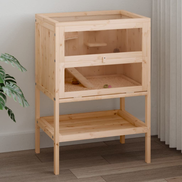 Jaula para hámster madera maciza abeto 55x40x80 cm M 2