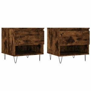 Mesas de centro 2 pcs 50x46x50cm deriv. madeira carvalho fumado H