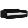 Sofá cama ninho com gavetas tecido preto 100x200 cm 3