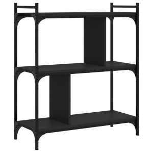 Librería de 3 estantes madera de ingeniería negro 76x32x88 cm H