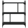 Librería de 3 estantes madera de ingeniería negro 76x32x88 cm 4