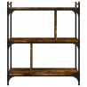 Librería 3 estantes madera ingeniería roble ahumado 76x32x88 cm 4