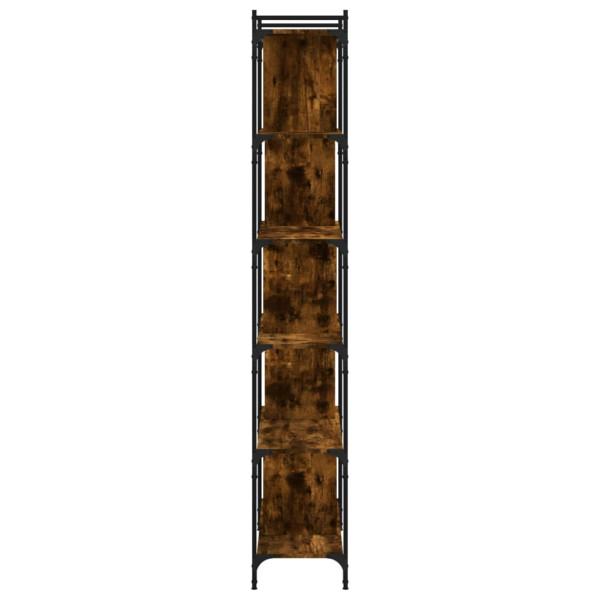 Livraria 6 prateleiras madeira engenharia carvalho fumado 76x32x192cm M 5