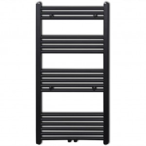 Radiador toallero de baño recto negro 600 x 1160 mm H
