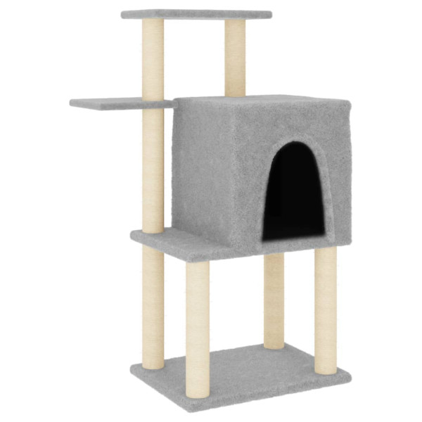 Árvore p/ gatos c/ postes arranhadores sisal 97 cm cinza-claro M 2