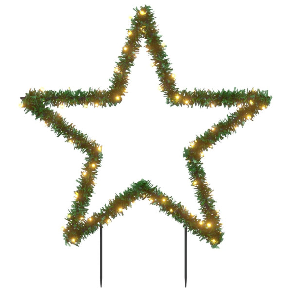 Decoração estrela de Natal c/ luz e estacas 80 luzes LED 60 cm M 2
