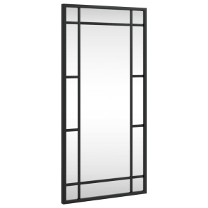 Espejo de pared rectangular de hierro negro 30x60 cm H