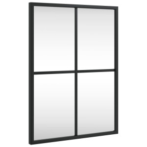 Espejo de pared rectangular de hierro negro 30x40 cm H