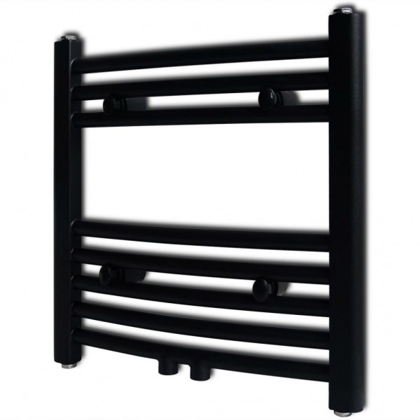 Radiador toallero de baño curvo negro 480x480 mm D