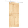 Puerta corredera con herrajes madera maciza de pino 95x210 cm 2