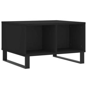 Mesa de centro madera contrachapada negro 60x50x36.5 cm H