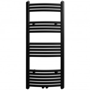 Radiador toallero de baño curvo negro 500 x 1160 mm H