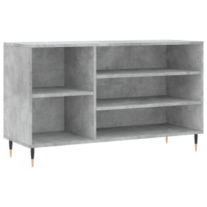 Mueble zapatero madera contrachapada gris hormigón 102x36x60 cm H