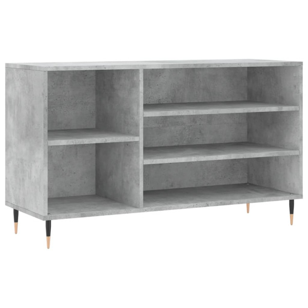 Mueble zapatero madera contrachapada gris hormigón 102x36x60 cm M 2