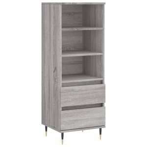 Aparador alto madera contrachapada gris Sonoma 40x36x110 cm H