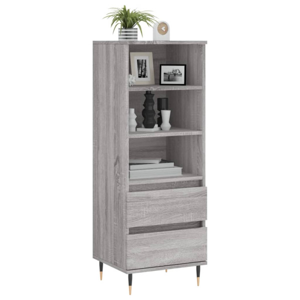 Aparador alto madera contrachapada gris Sonoma 40x36x110 cm M 3