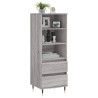 Aparador alto madera contrachapada gris Sonoma 40x36x110 cm 3