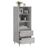 Aparador alto madera contrachapada gris Sonoma 40x36x110 cm 4