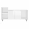 Mueble de TV madera contrachapada blanco brillo 100x35x55 cm 5