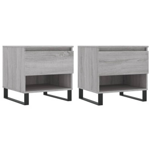 Mesas de centro 2 pcs 50x46x50cm deriv. madeira cinzento sonoma H