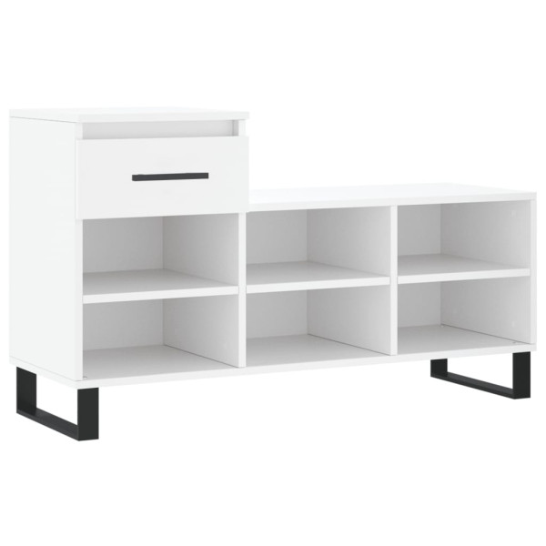 Mueble zapatero madera contrachapada blanco 102x36x60 cm M 2