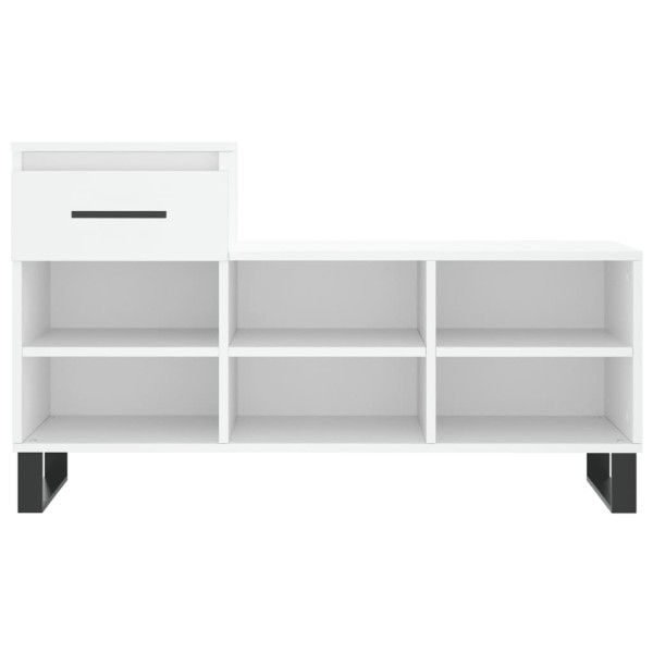 Mueble zapatero madera contrachapada blanco 102x36x60 cm M 5