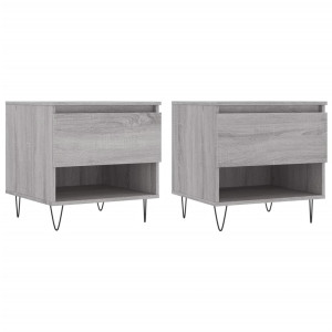 Mesas de centro 2 pcs 50x46x50cm deriv. madeira cinzento sonoma H