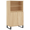 Aparador alto madera contrachapada color roble 60x36x110 cm 2
