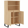 Aparador alto madera contrachapada color roble 60x36x110 cm 5