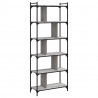 Librería 6 estantes madera ingeniería gris Sonoma 76x32x192 cm 2
