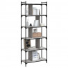 Librería 6 estantes madera ingeniería gris Sonoma 76x32x192 cm 3
