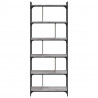 Librería 6 estantes madera ingeniería gris Sonoma 76x32x192 cm 4