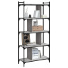 Librería 5 estantes madera ingeniería gris Sonoma 76x32x158 cm 3