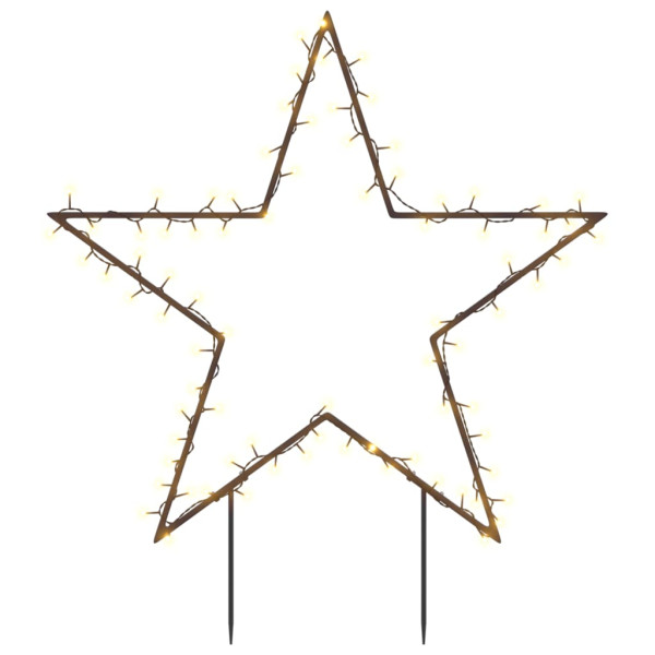 Estrella de luz decorativa Navidad con estacas 80 LED 60 cm M 2