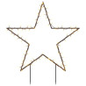 Decoração estrela de Natal c/ luz e estacas 80 luzes LED 60 cm 2