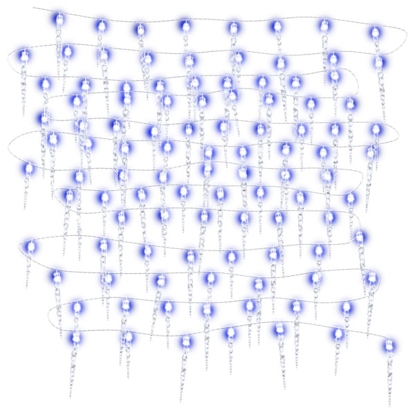 Luces carámbano Navidad 200 LED azul acrílico PVC 20 m M 2