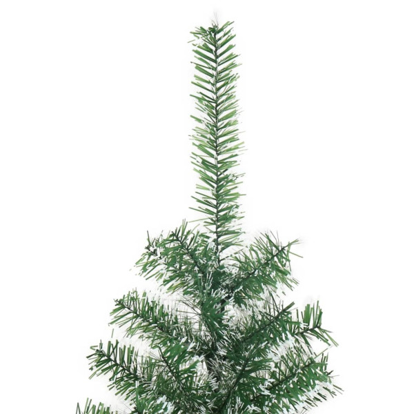 Árvore de Natal artificial c/ flocos de neve 210 cm verde M 4