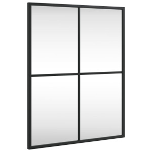 Espejo de pared rectangular de hierro negro 40x50 cm H