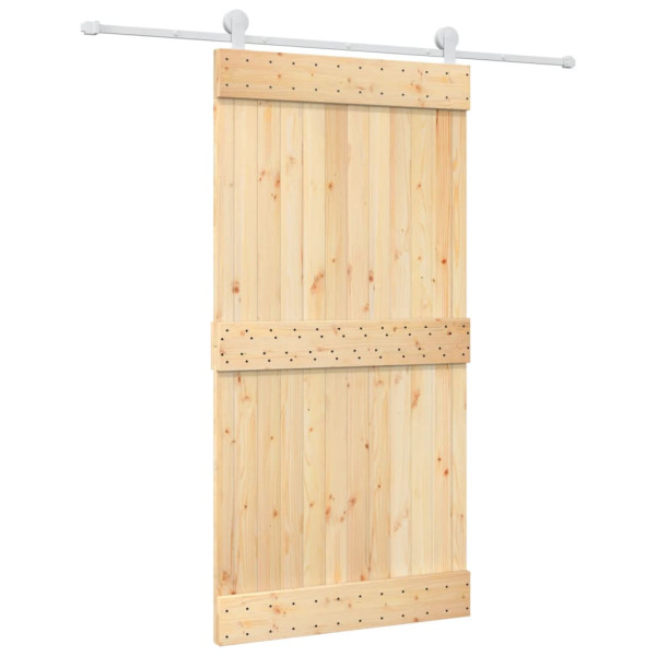 Puerta corredera con herrajes madera maciza de pino 100x210 cm M 2