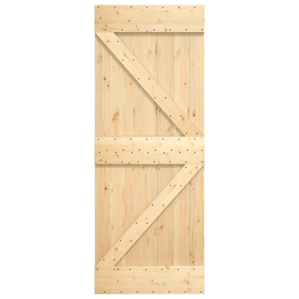 Puerta corredera con herrajes madera maciza de pino 85x210 cm M 4
