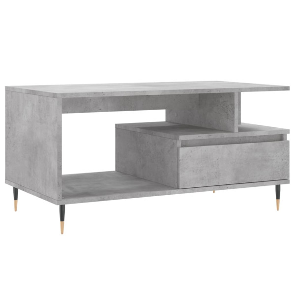 Mesa de centro madera contrachapada gris hormigón 90x49x45 cm M 2