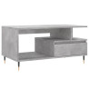 Mesa de centro madera contrachapada gris hormigón 90x49x45 cm 2