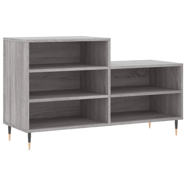 Mueble zapatero madera contrachapada gris Sonoma 102x36x60 cm M 2